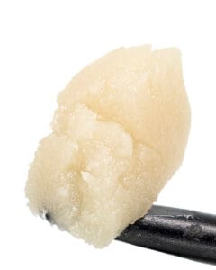 Tropaya Live Rosin Badder from Goldflower with pale golden 90u solventless rosin and wet terpene-rich texture